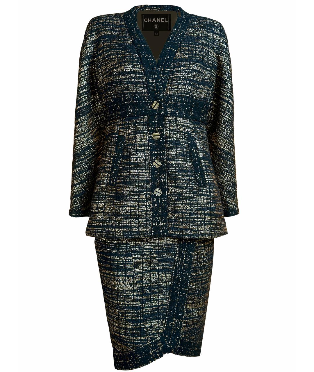 CHANEL Черный твидовый жакет/пиджак, фото 1