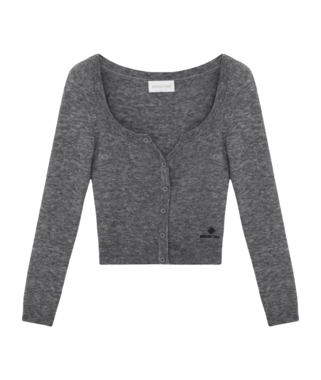 SHUSHU/TONG Серый шерстяной кардиган, фото 1