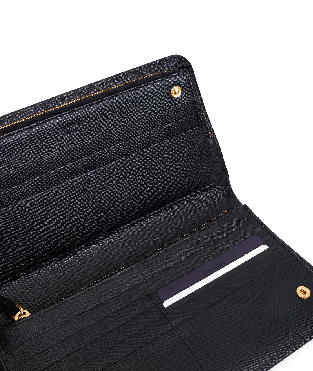 PRADA Черный кожаный кошелек, фото 5