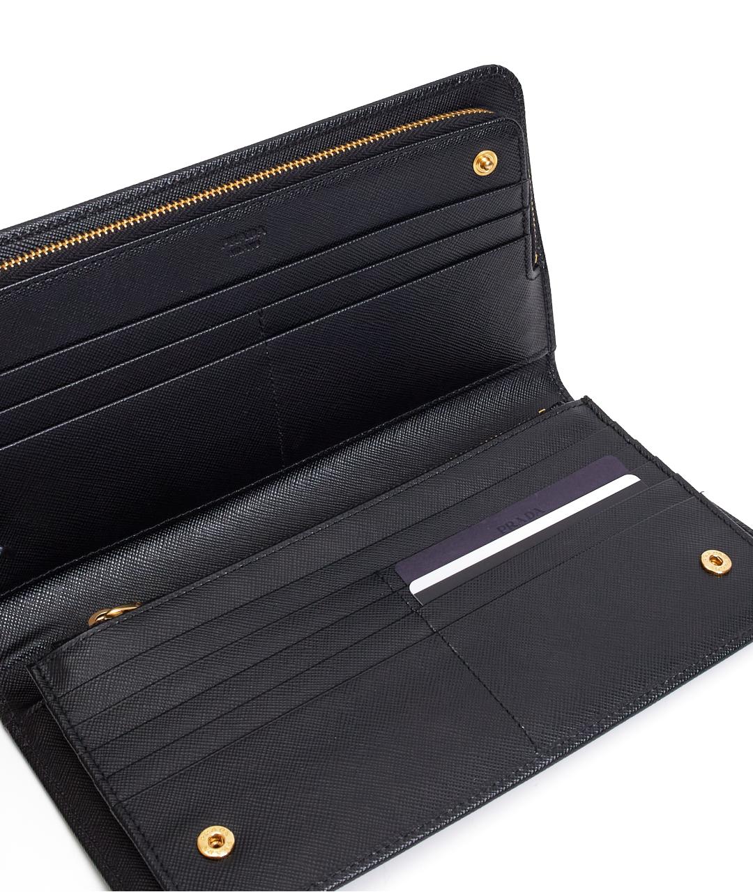 PRADA Черный кожаный кошелек, фото 3