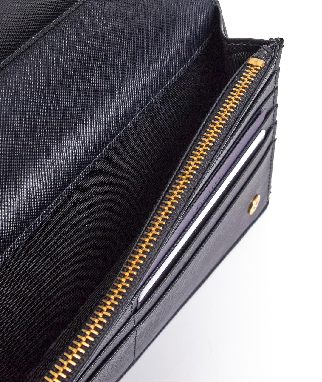 PRADA Черный кожаный кошелек, фото 7