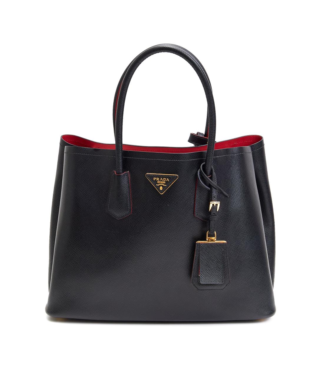 PRADA Черная кожаная сумка тоут, фото 1