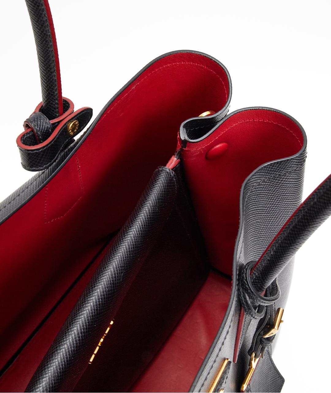 PRADA Черная кожаная сумка тоут, фото 6