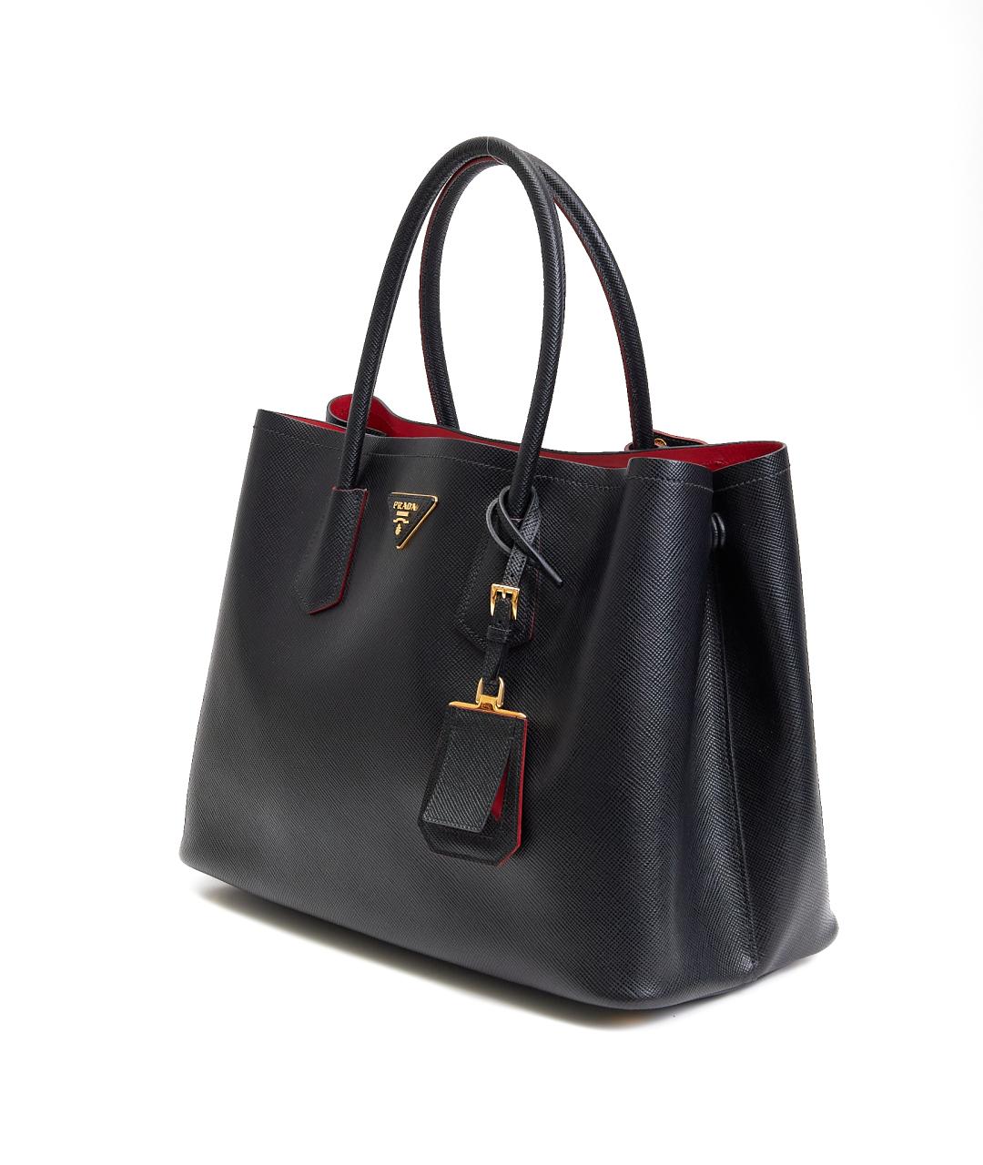 PRADA Черная кожаная сумка тоут, фото 2