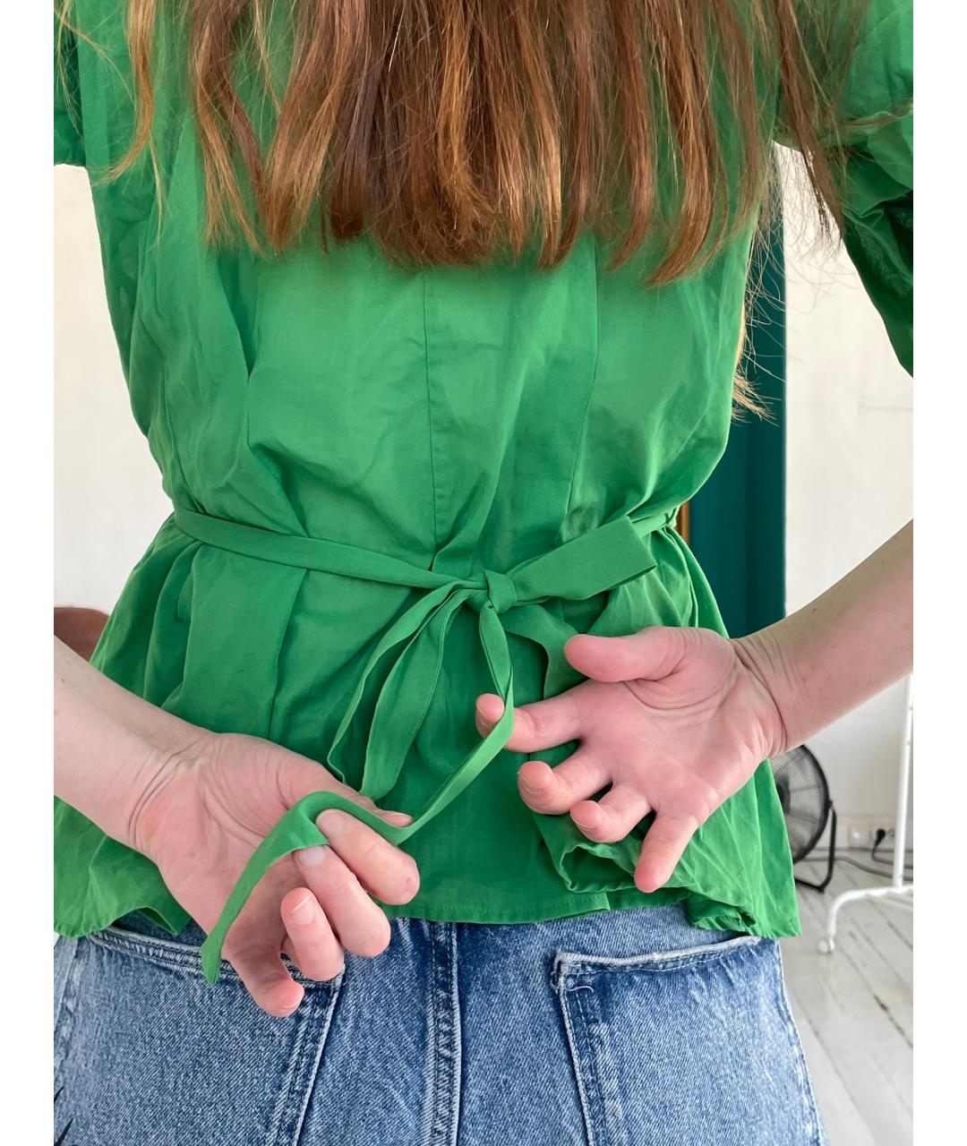 GUCCI Зеленая хлопковая блузы, фото 9