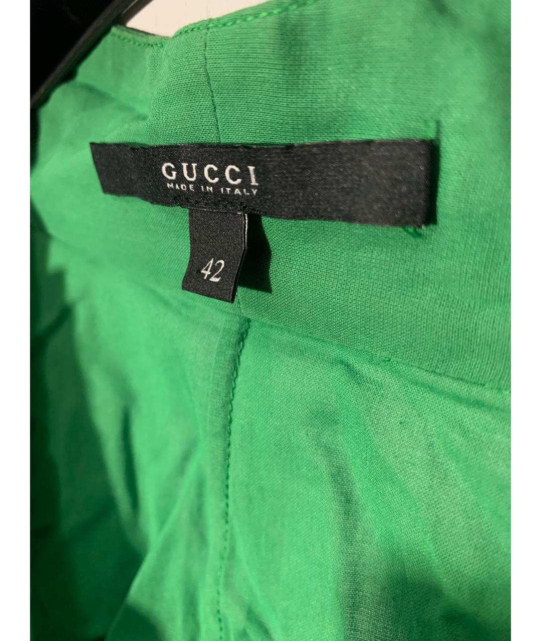 GUCCI Зеленая хлопковая блузы, фото 3