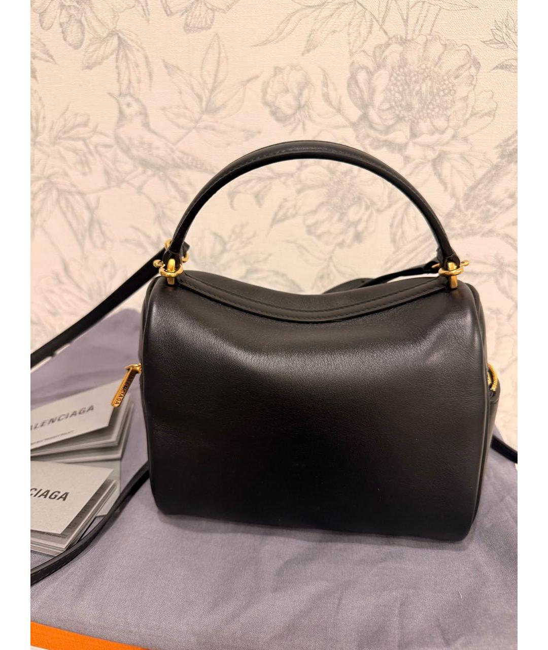 BALENCIAGA Черная кожаная сумка с короткими ручками, фото 3