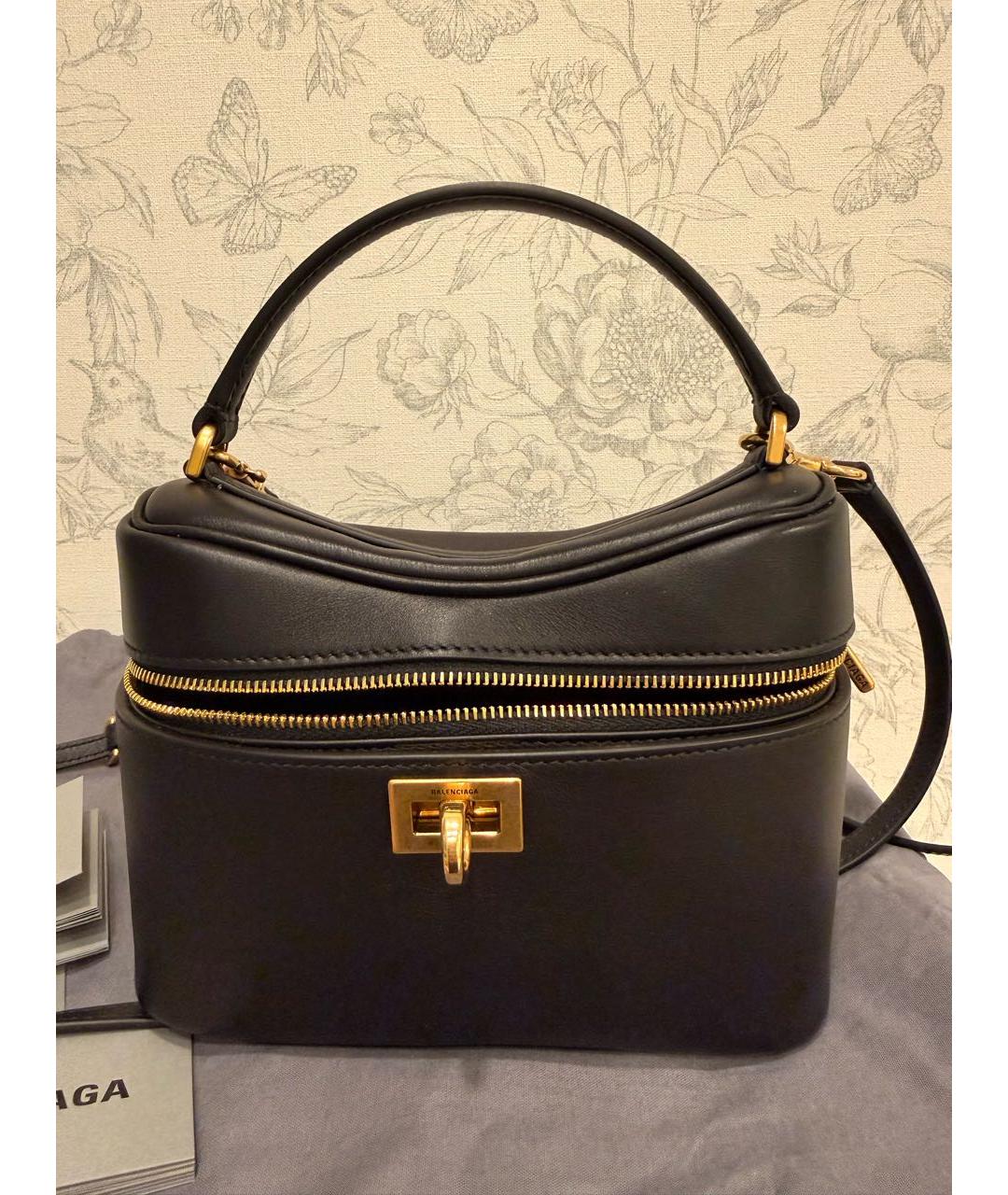 BALENCIAGA Черная кожаная сумка с короткими ручками, фото 7