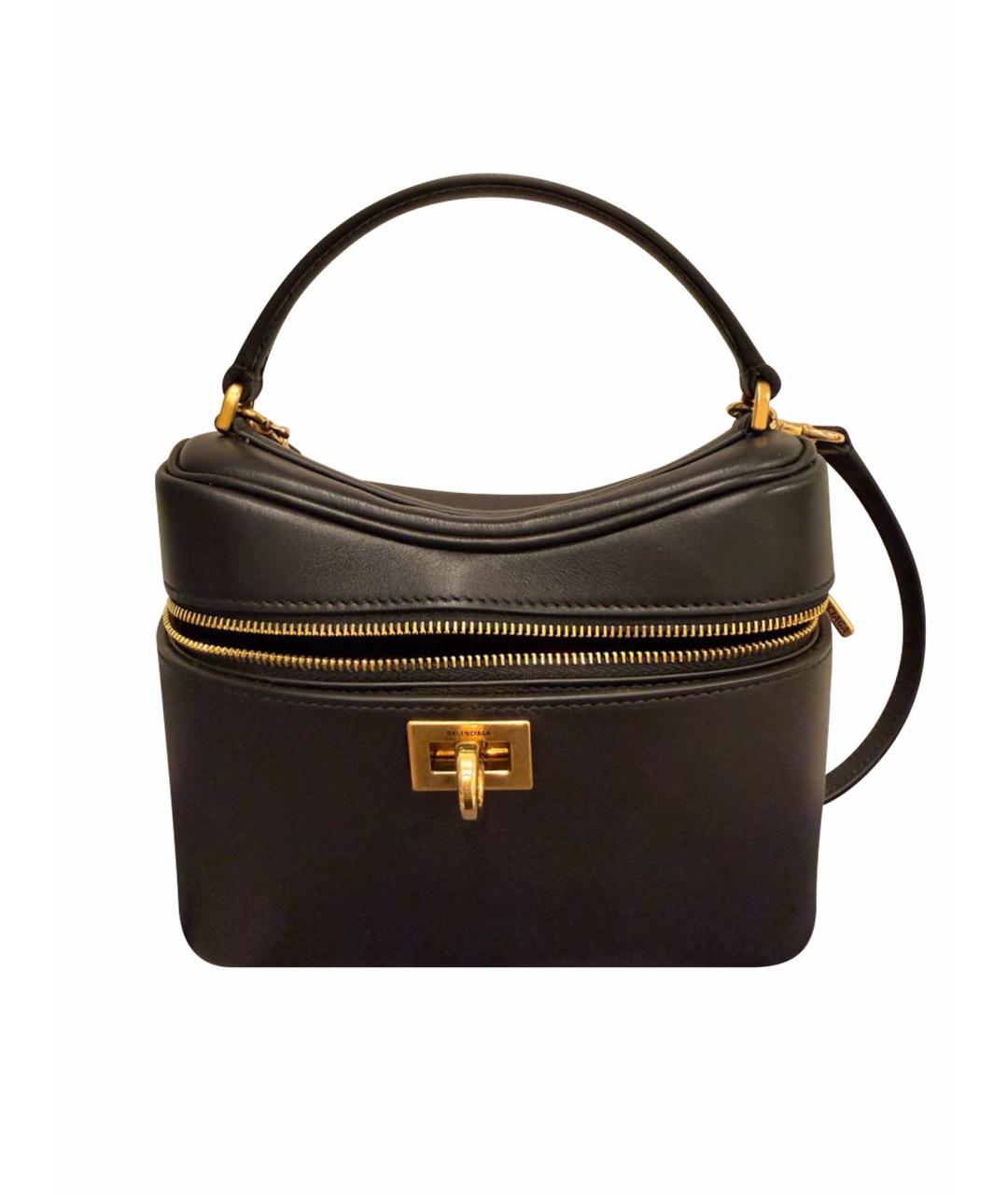 BALENCIAGA Черная кожаная сумка с короткими ручками, фото 1