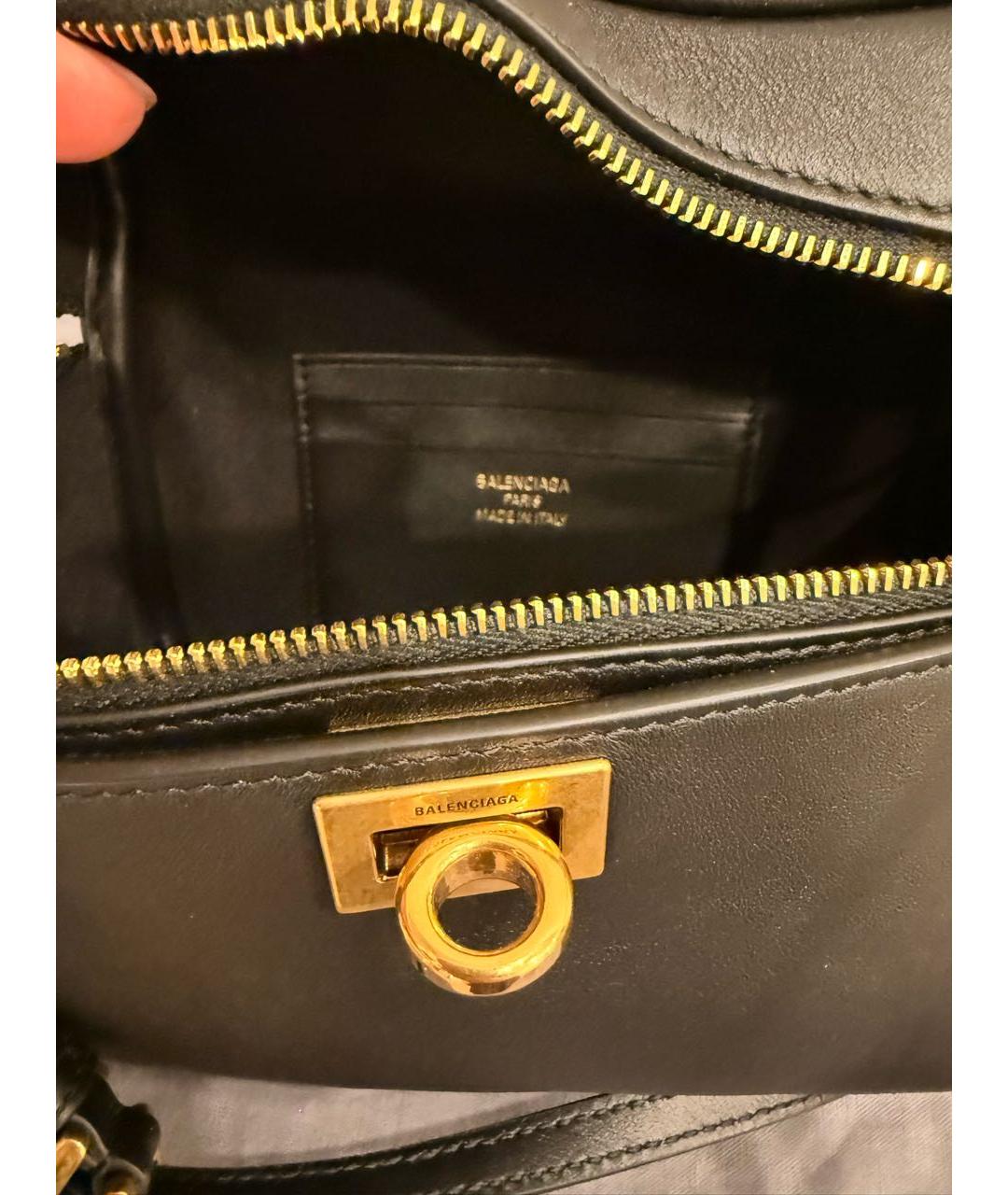 BALENCIAGA Черная кожаная сумка с короткими ручками, фото 6
