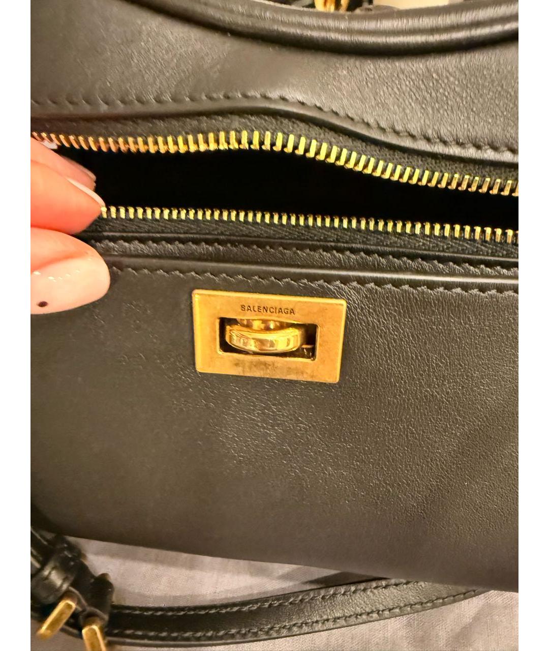 BALENCIAGA Черная кожаная сумка с короткими ручками, фото 5