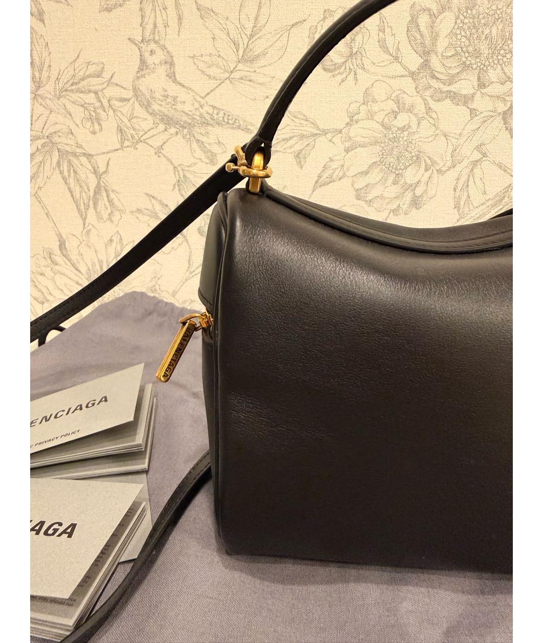 BALENCIAGA Черная кожаная сумка с короткими ручками, фото 4