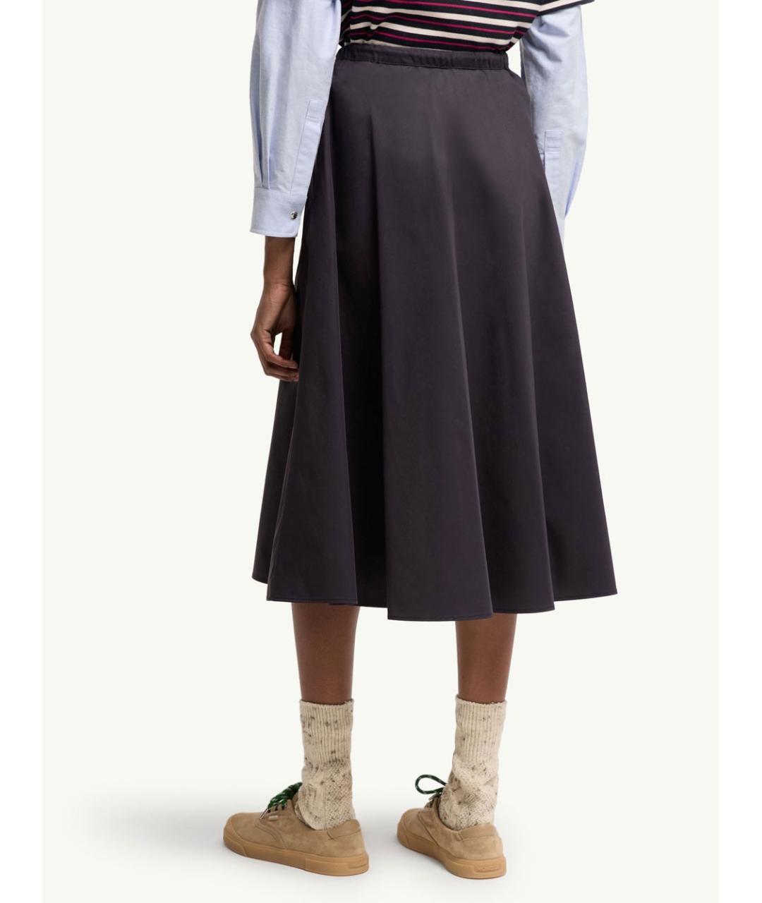 MONCLER Фиолетовая хлопковая юбка миди, фото 3