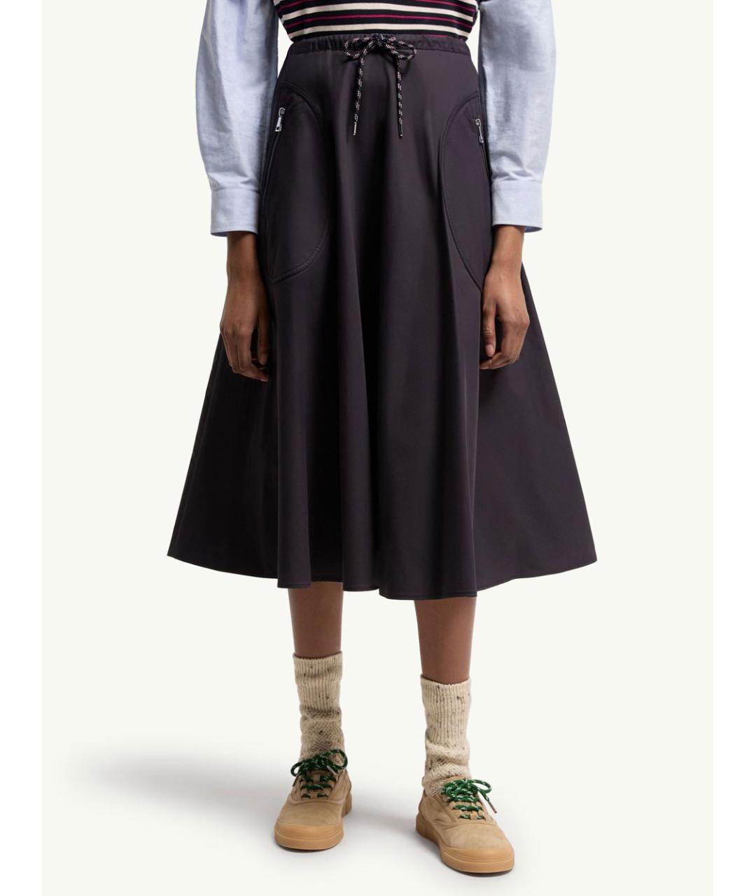 MONCLER Фиолетовая хлопковая юбка миди, фото 2