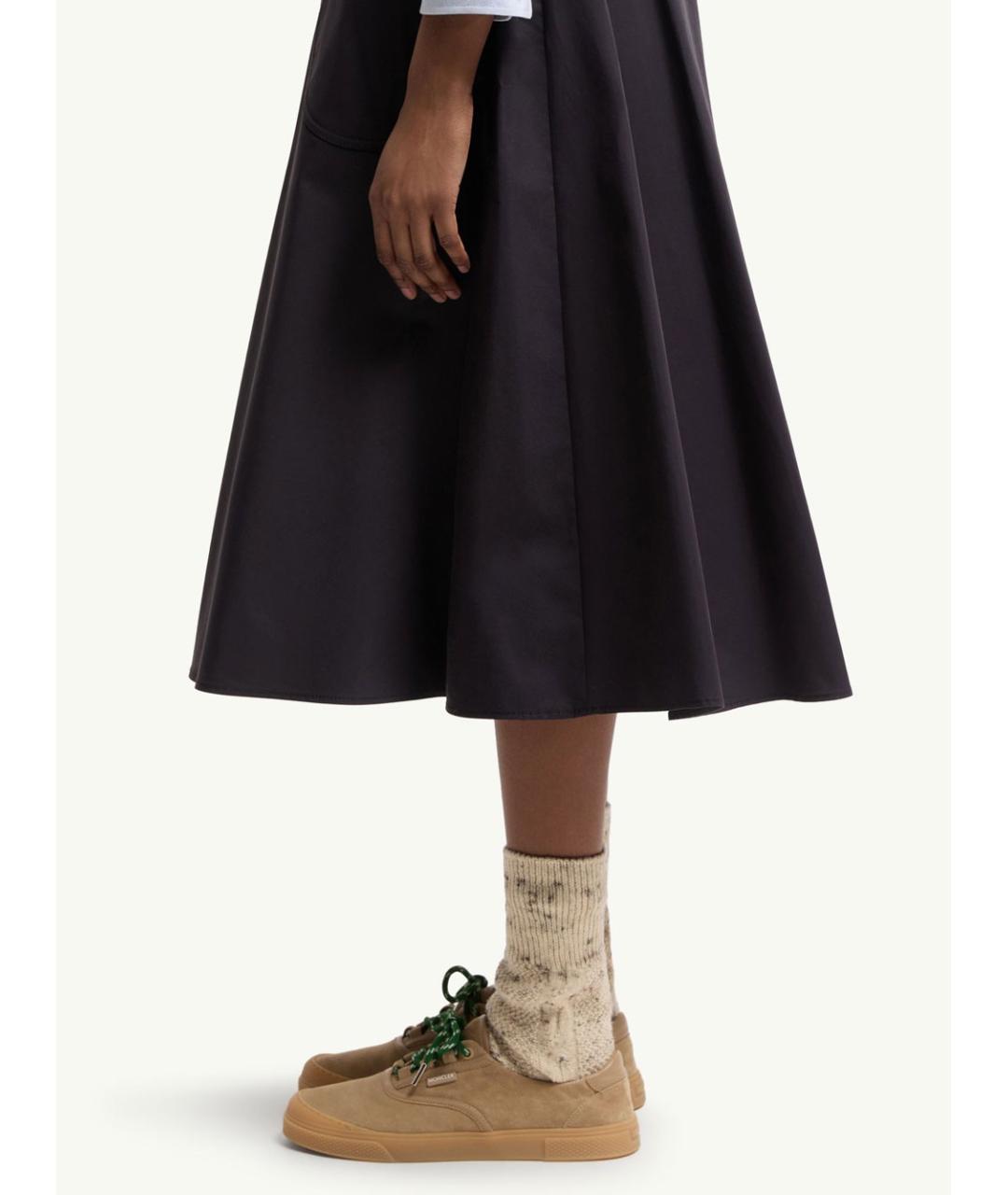 MONCLER Фиолетовая хлопковая юбка миди, фото 4