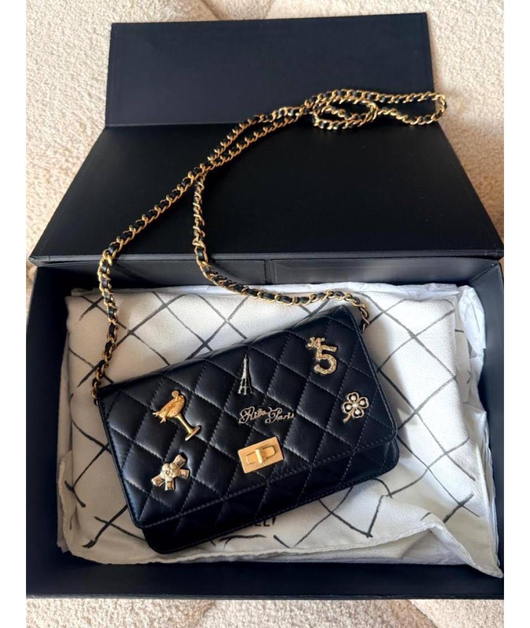 CHANEL Черная кожаная сумка через плечо, фото 2