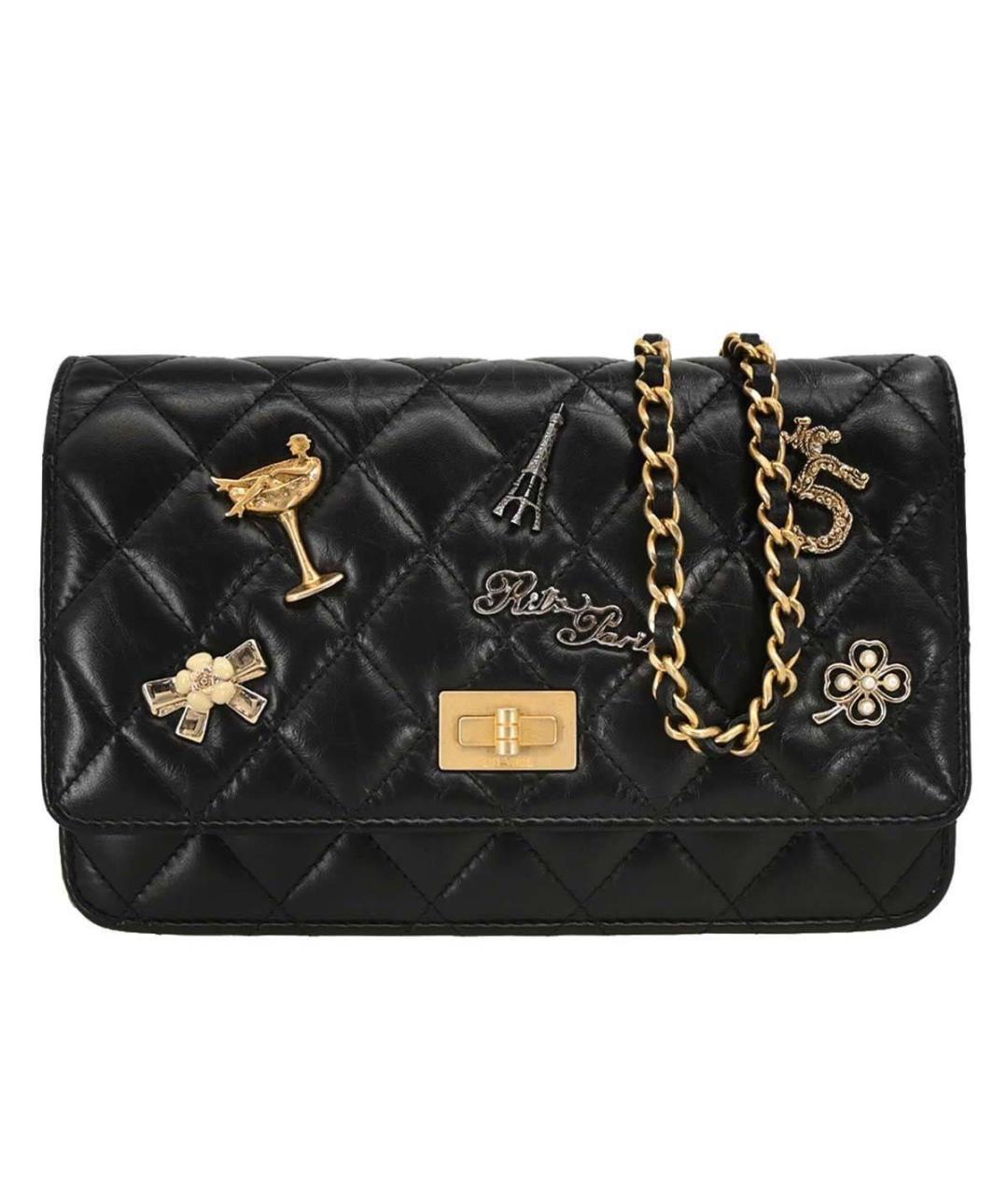 CHANEL Черная кожаная сумка через плечо, фото 3