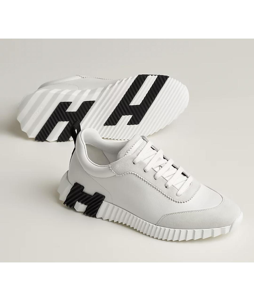 HERMES Белые кожаные низкие кроссовки / кеды, фото 4