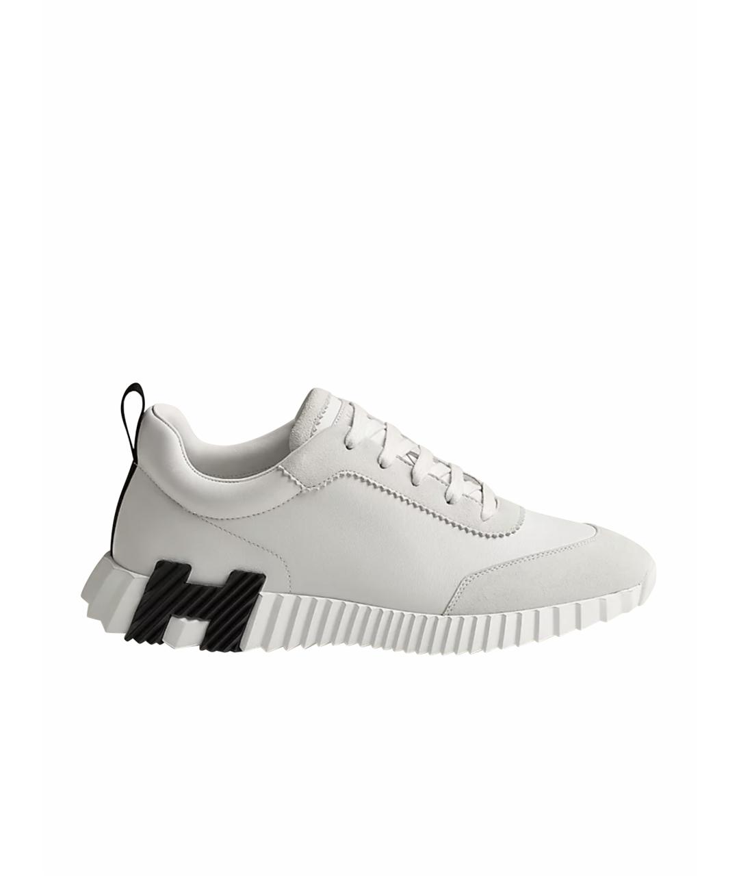 HERMES Белые кожаные низкие кроссовки / кеды, фото 1