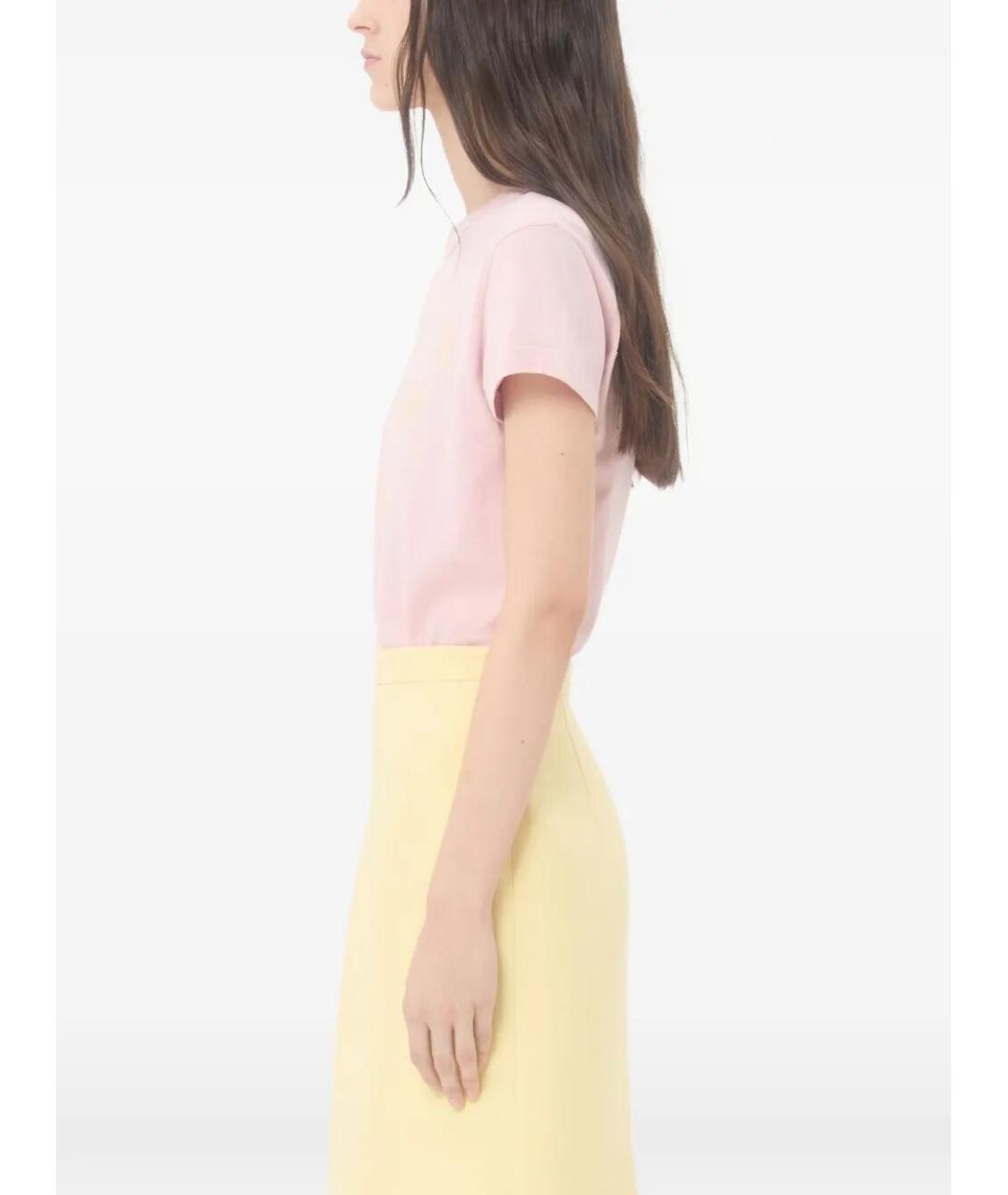 VALENTINO Розовая хлопковая футболка, фото 4