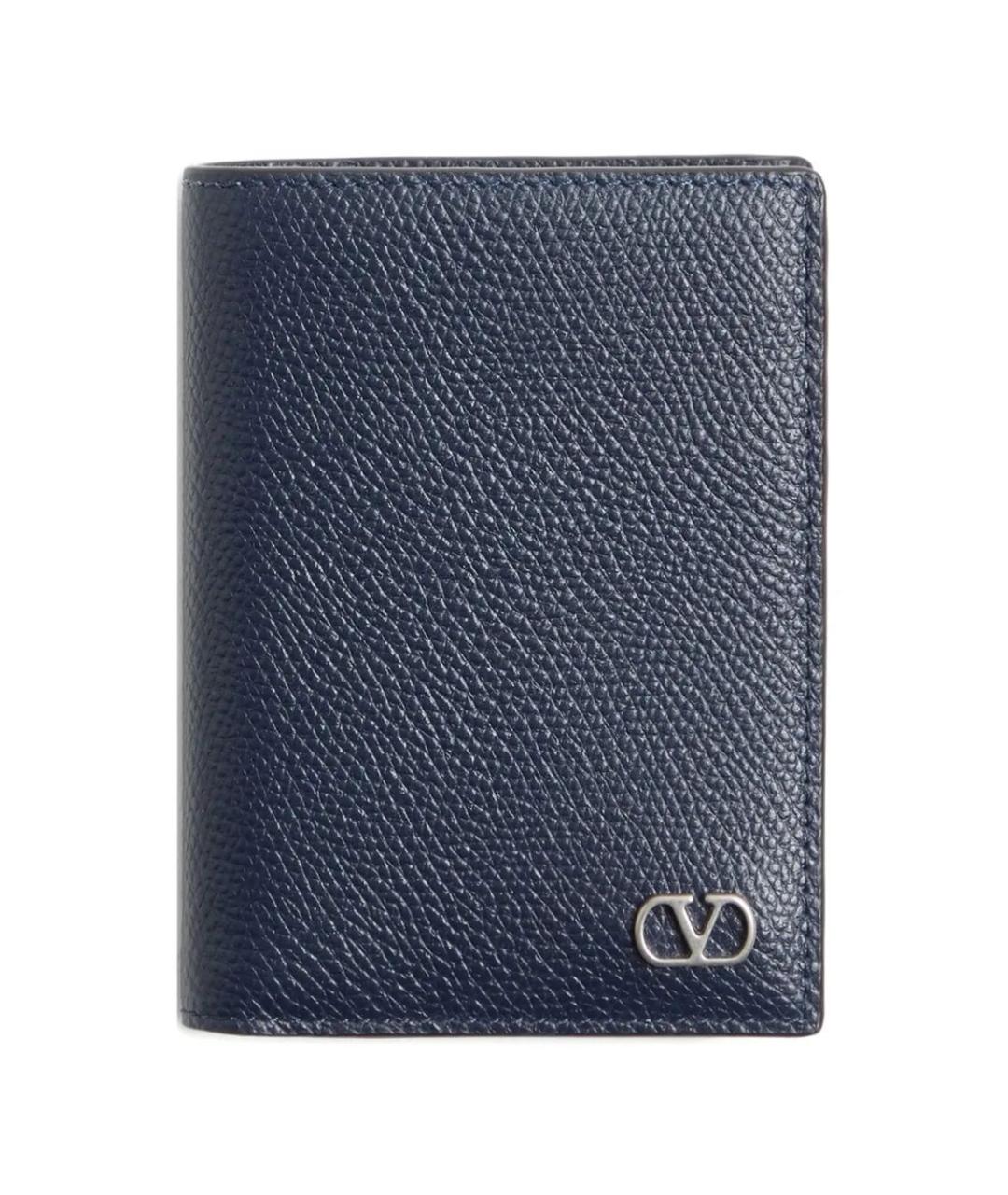 VALENTINO Темно-синий кожаный кошелек, фото 1