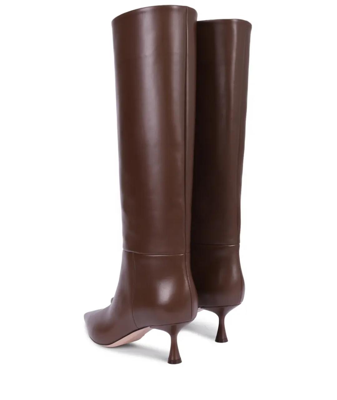GIANVITO ROSSI Коричневые кожаные сапоги, фото 4