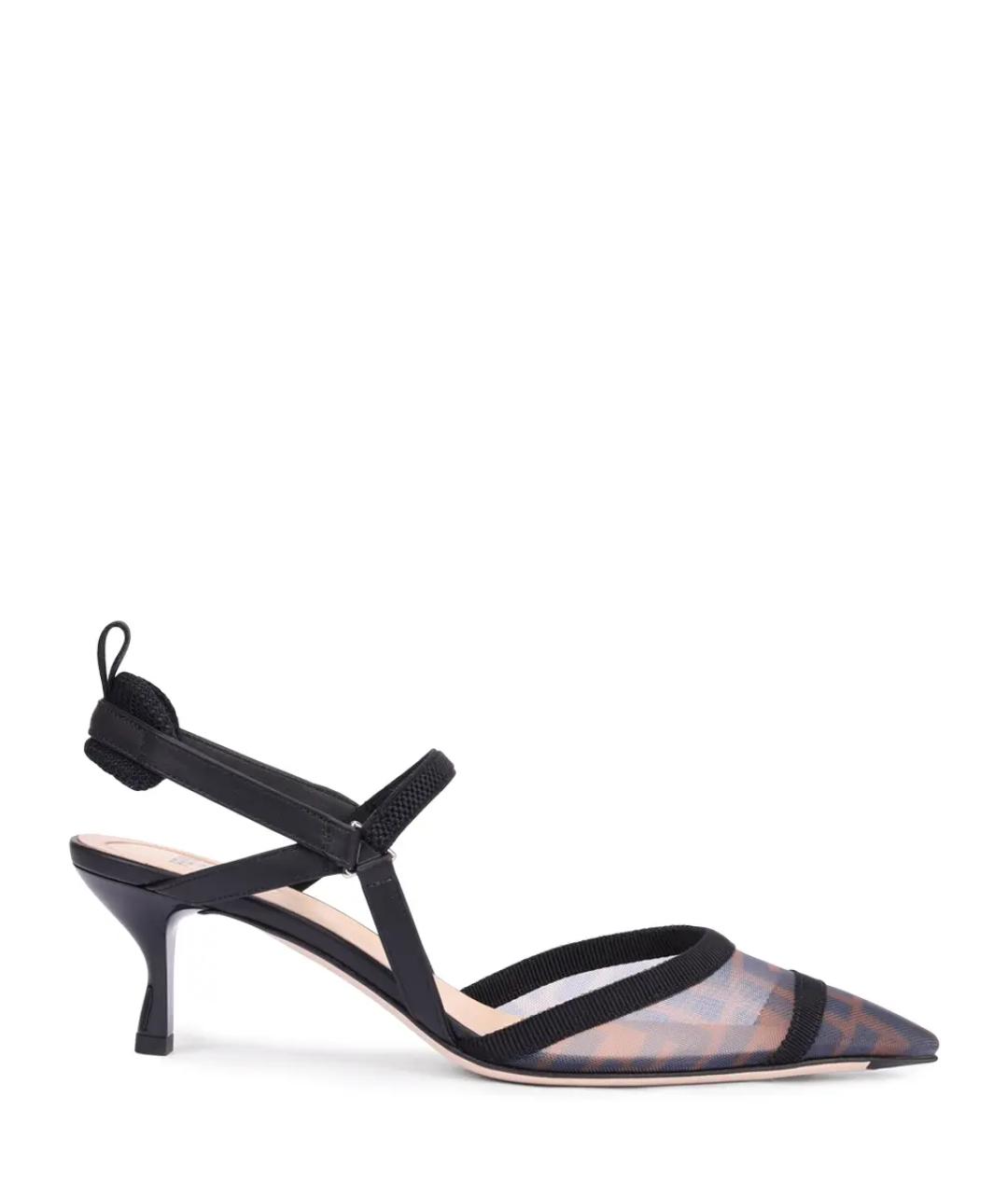 FENDI Черные текстильные туфли, фото 1