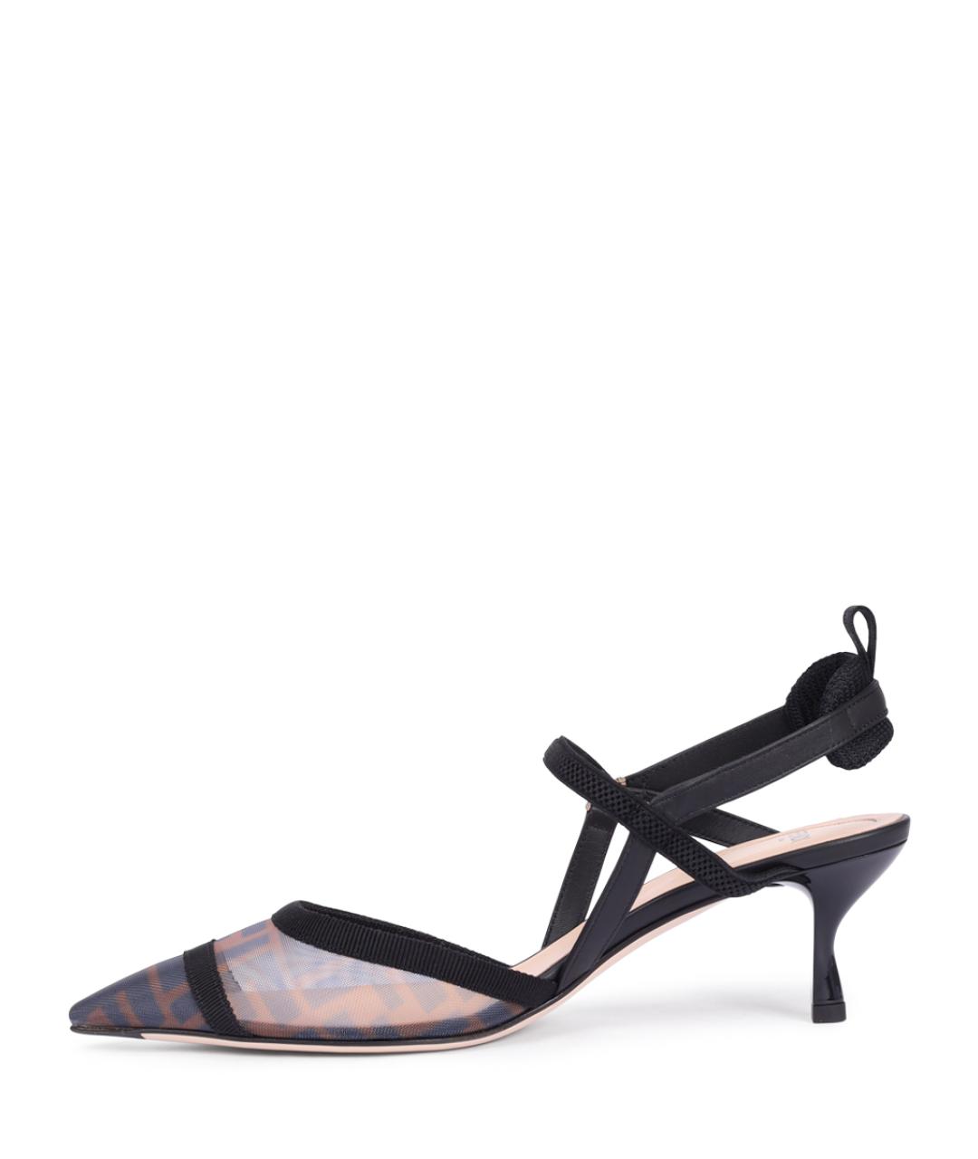 FENDI Черные текстильные туфли, фото 3