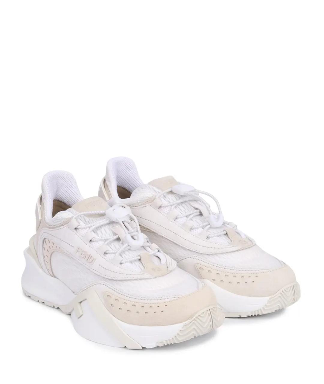 FENDI Белые текстильные кроссовки, фото 2