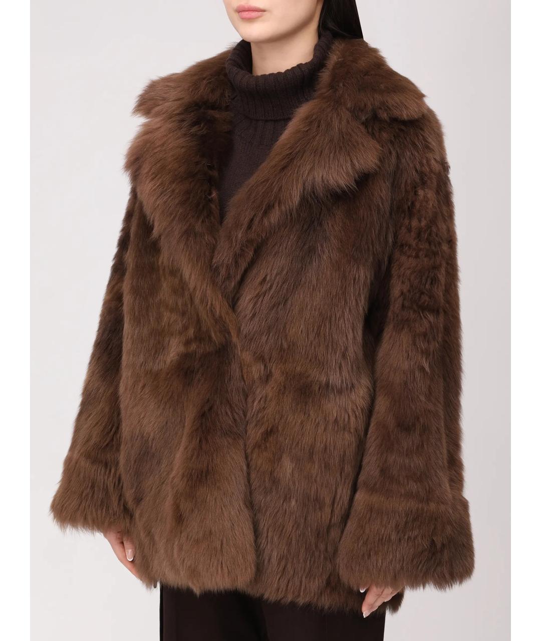 RINDI Коричневая меховая шуба, фото 4