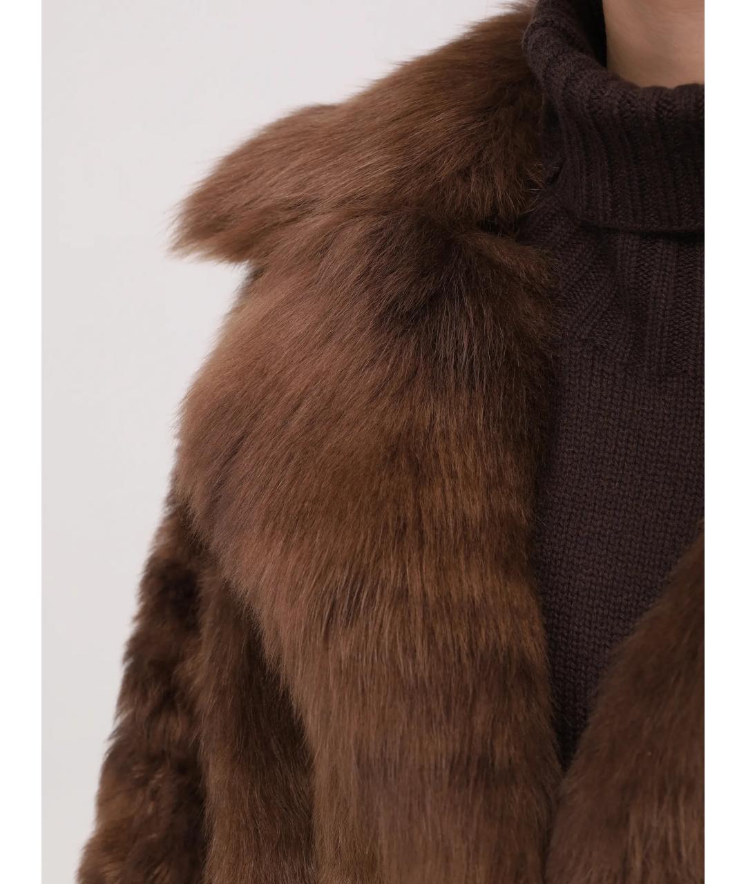 RINDI Коричневая меховая шуба, фото 5
