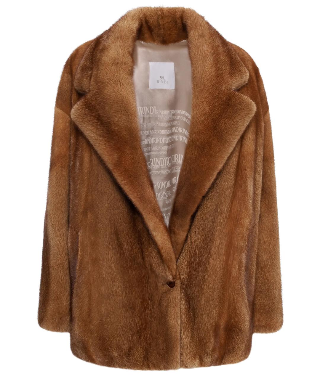 RINDI Коричневая меховая шуба, фото 1
