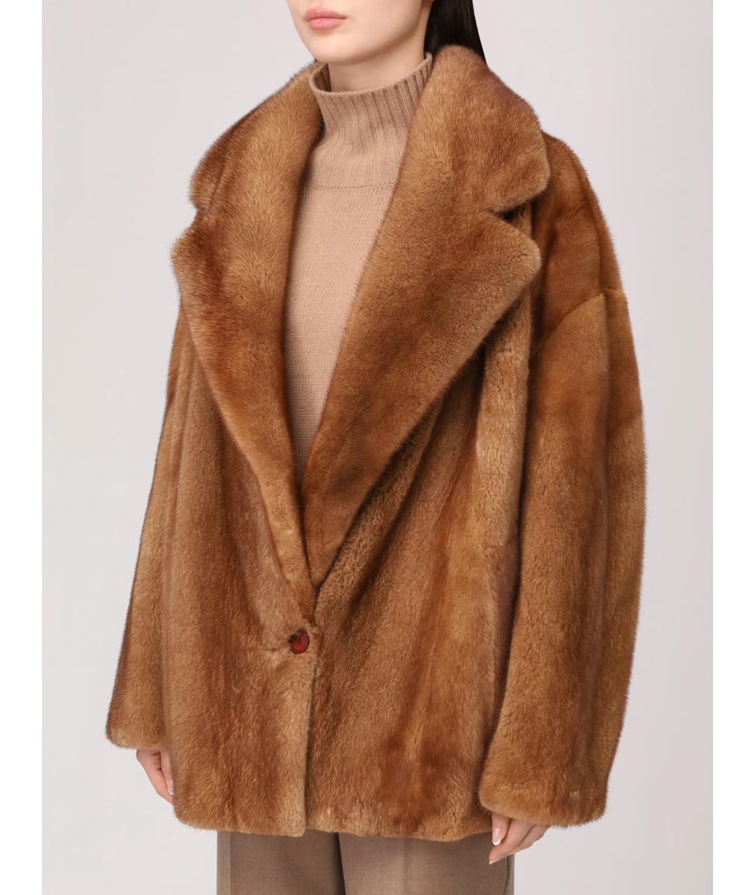 RINDI Коричневая меховая шуба, фото 4