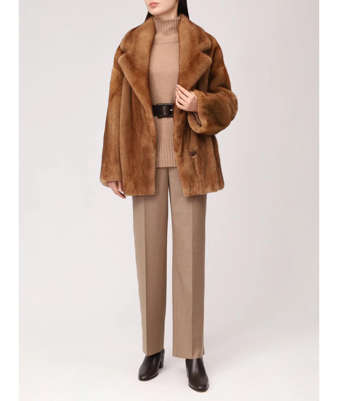 RINDI Коричневая меховая шуба, фото 2