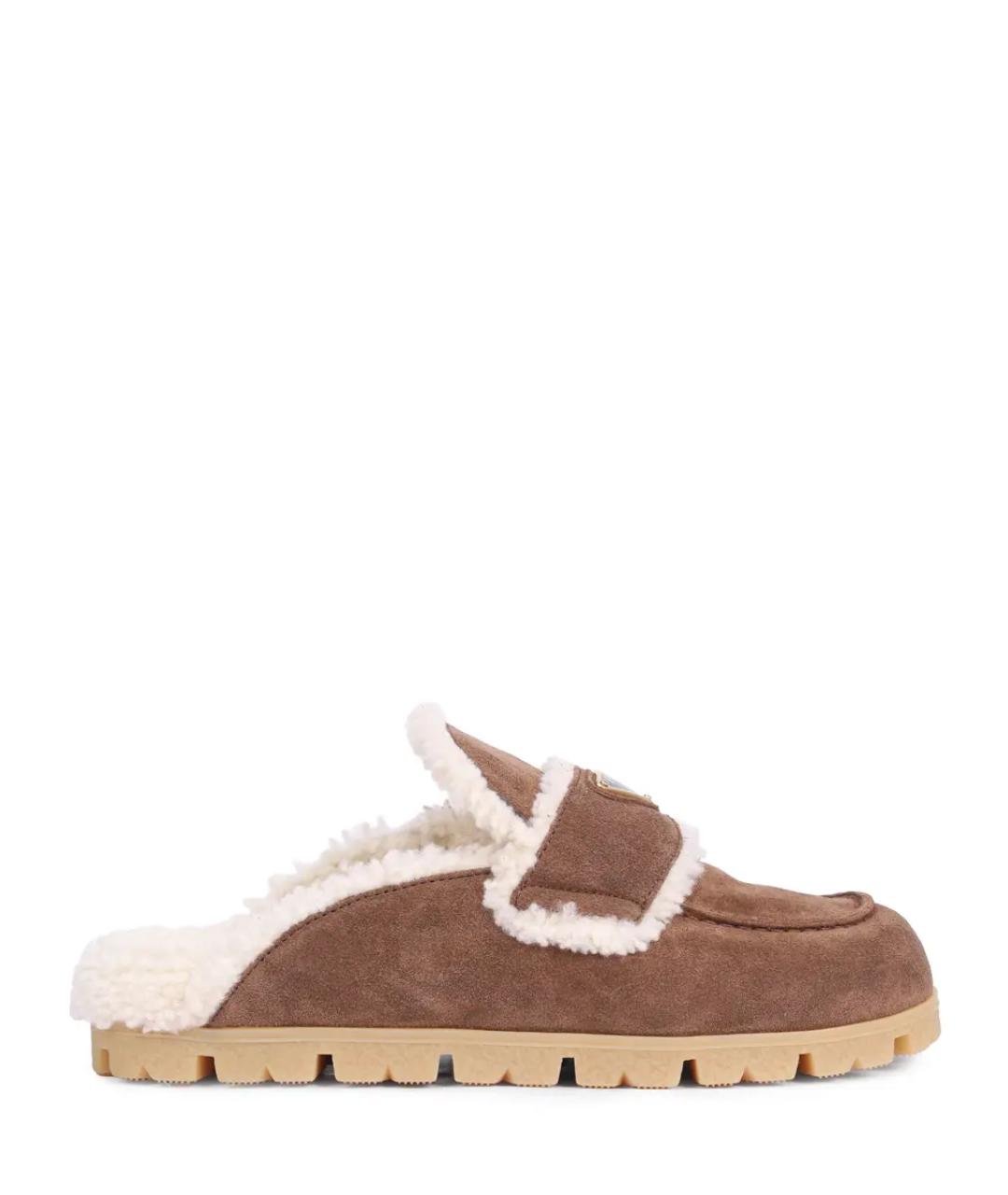 PRADA Коричневые замшевые мюли, фото 1