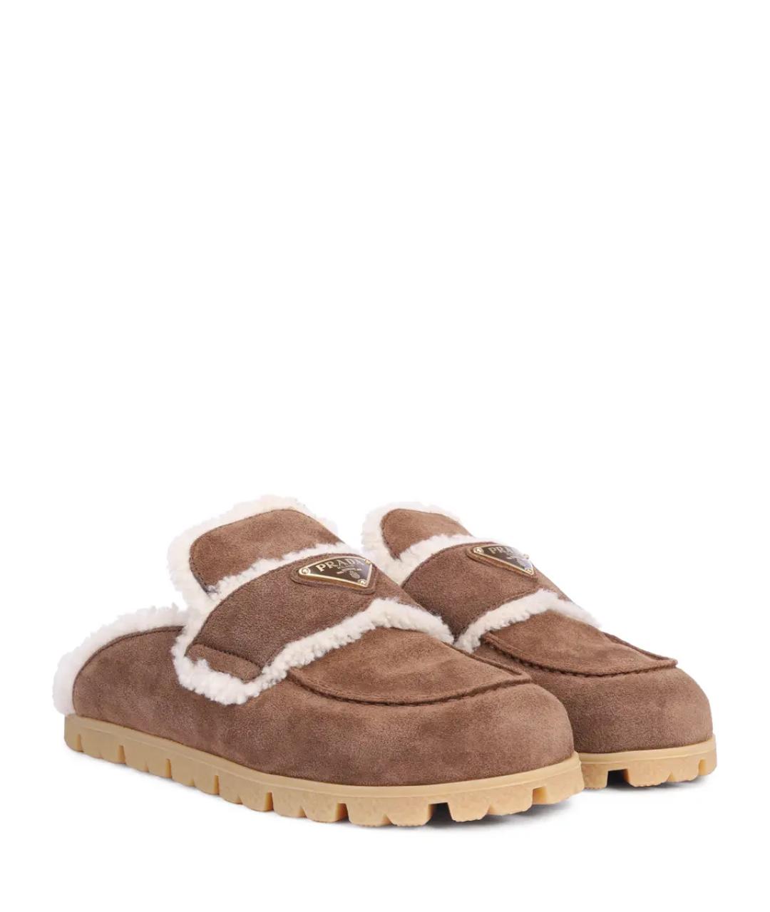 PRADA Коричневые замшевые мюли, фото 2