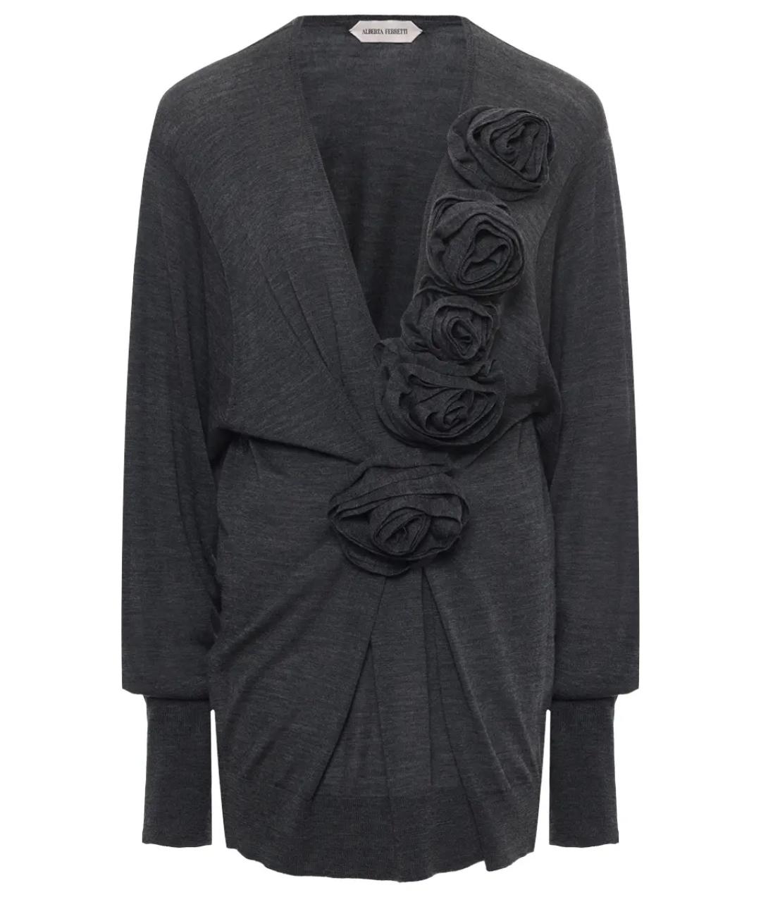 ALBERTA FERRETTI Серый шерстяной джемпер / свитер, фото 1