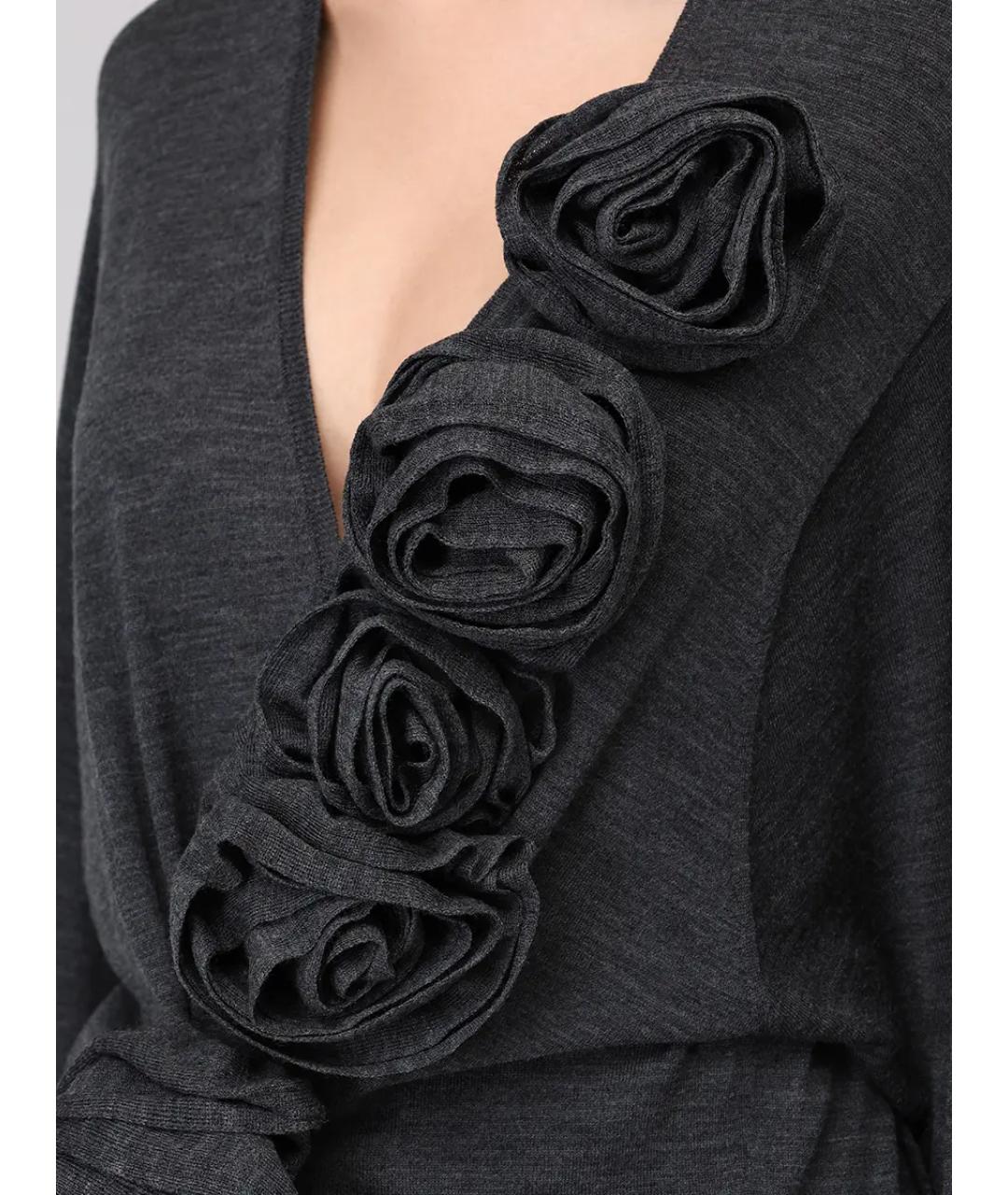 ALBERTA FERRETTI Серый шерстяной джемпер / свитер, фото 5