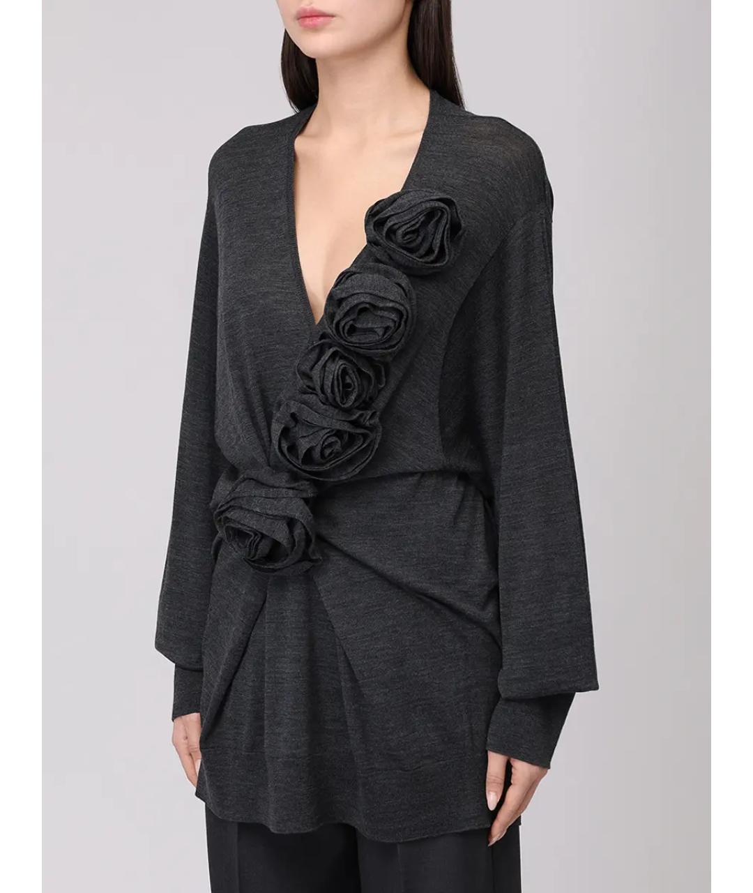 ALBERTA FERRETTI Серый шерстяной джемпер / свитер, фото 4