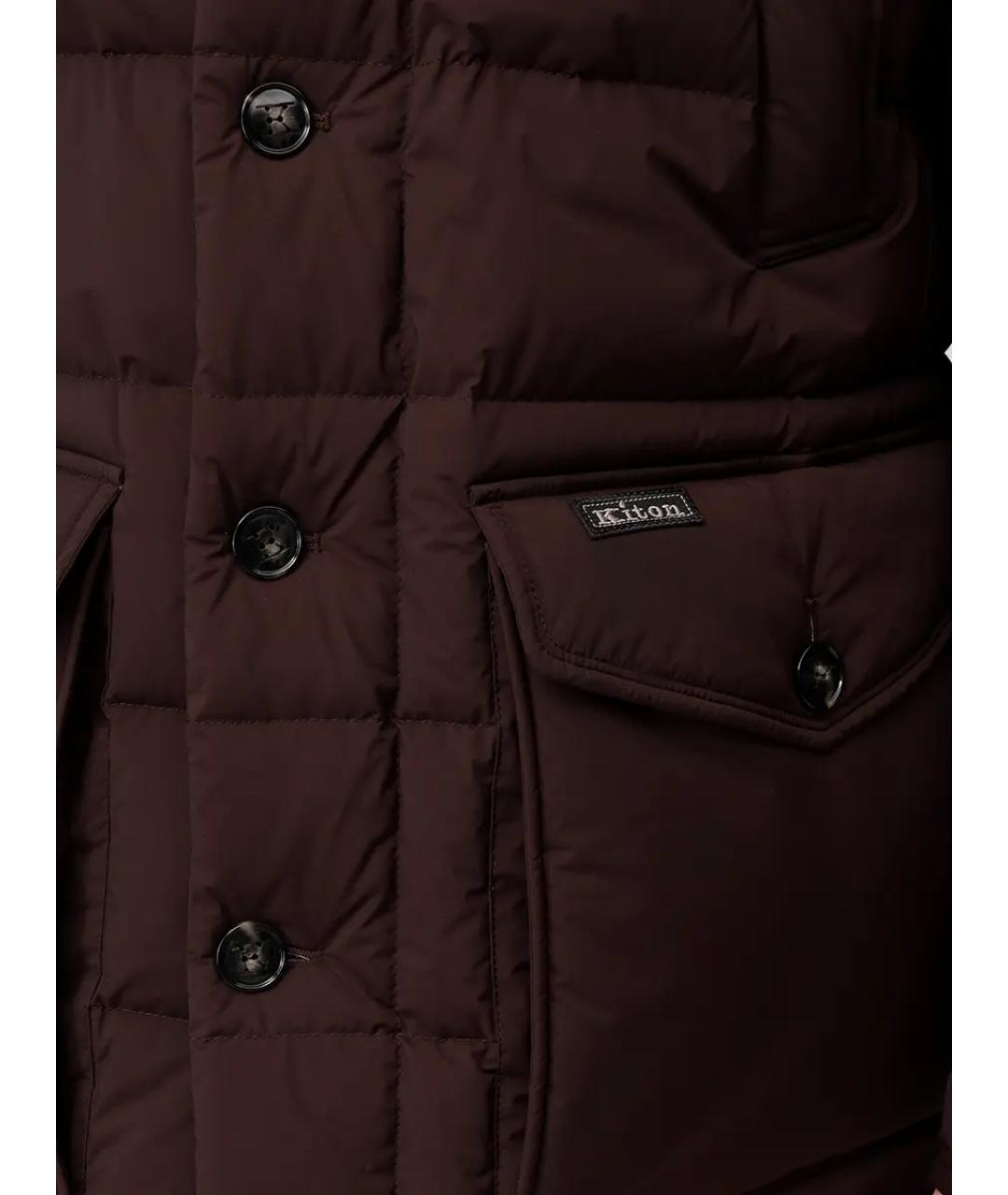 KITON Коричневый пуховик, фото 5