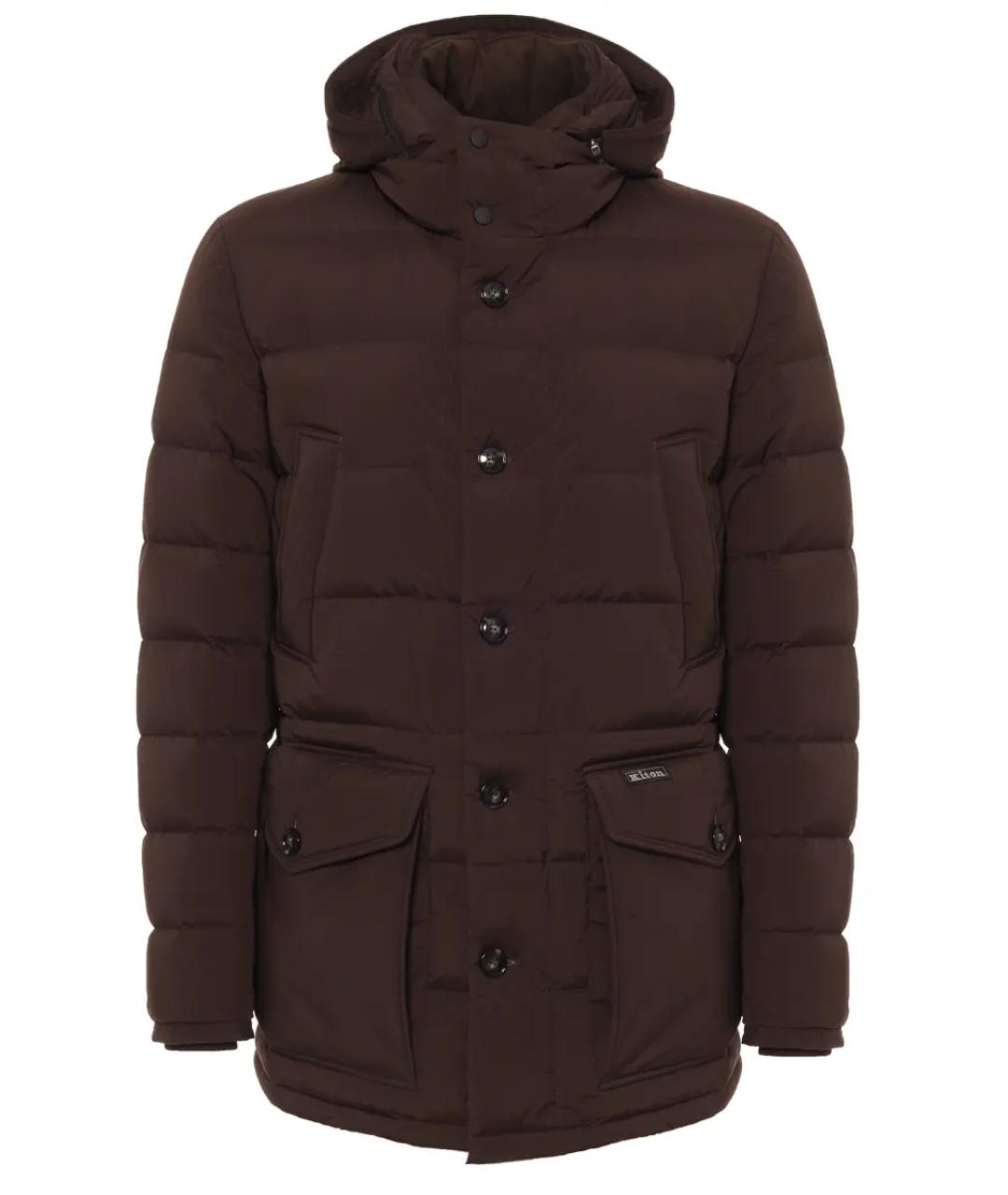 KITON Коричневый пуховик, фото 1