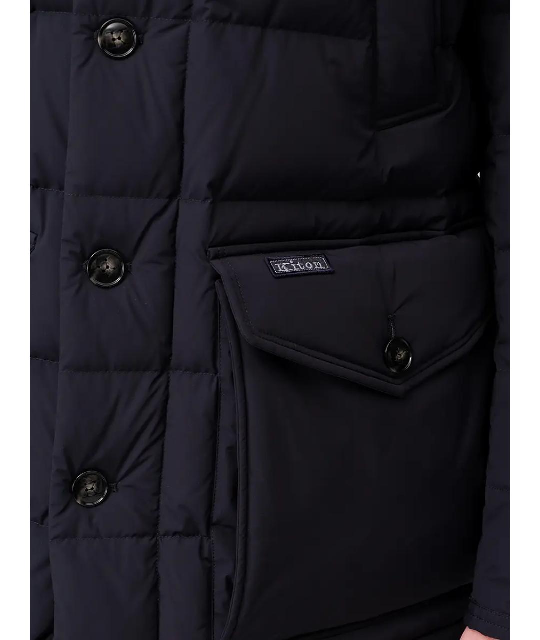 KITON Темно-синий пуховик, фото 5