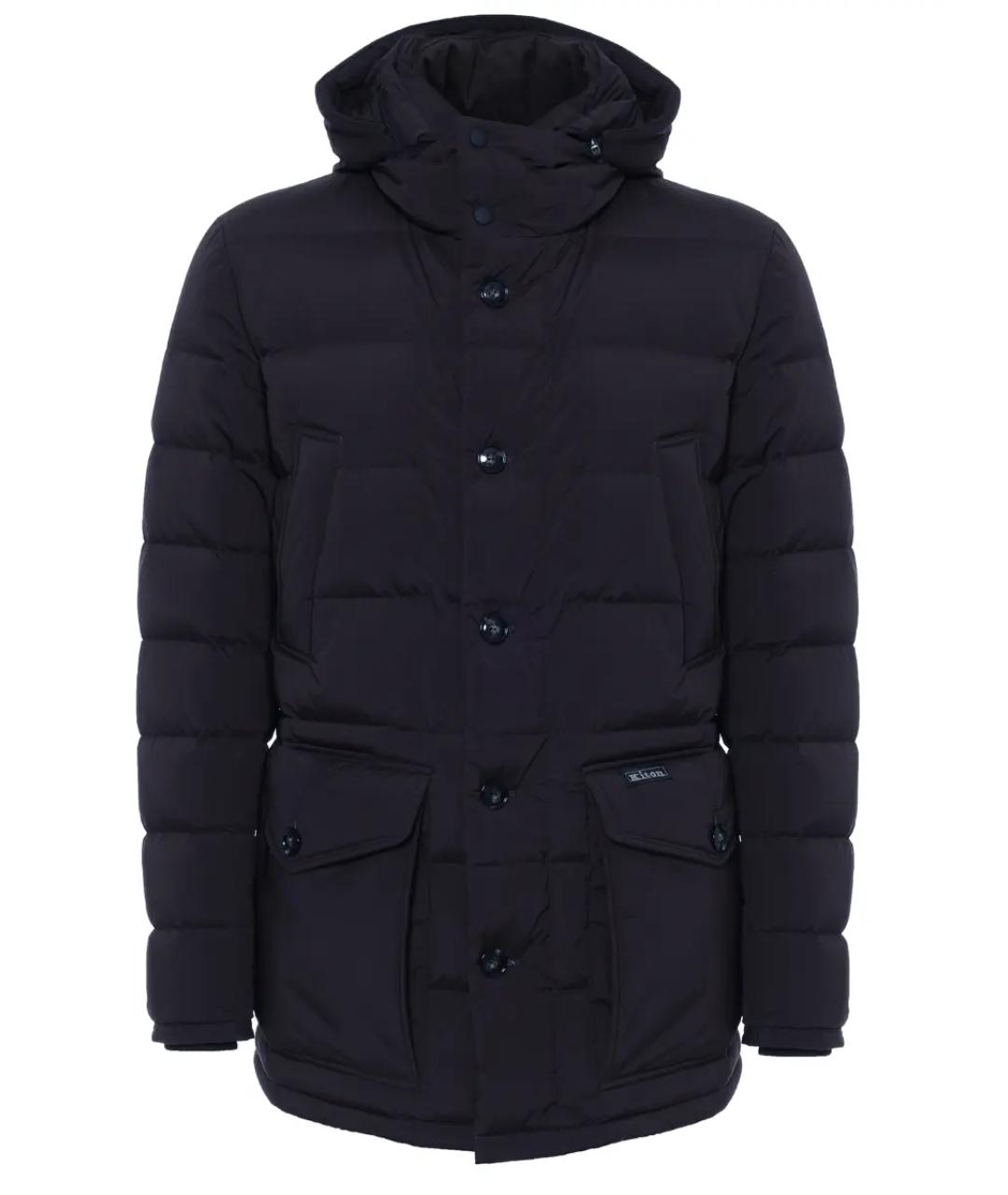 KITON Темно-синий пуховик, фото 1