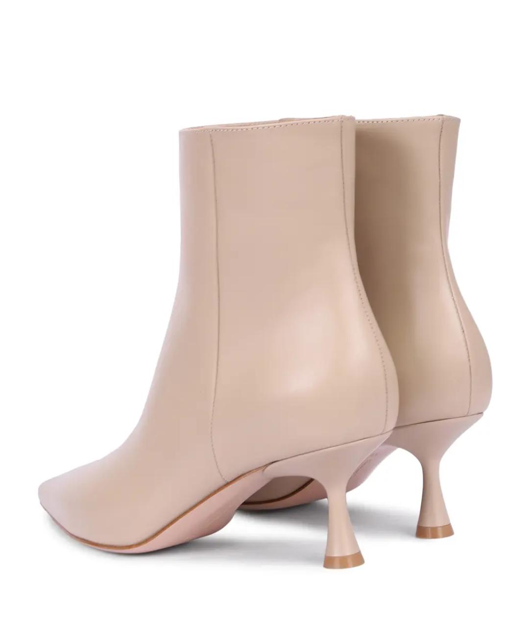 GIANVITO ROSSI Бежевые кожаные ботильоны, фото 4