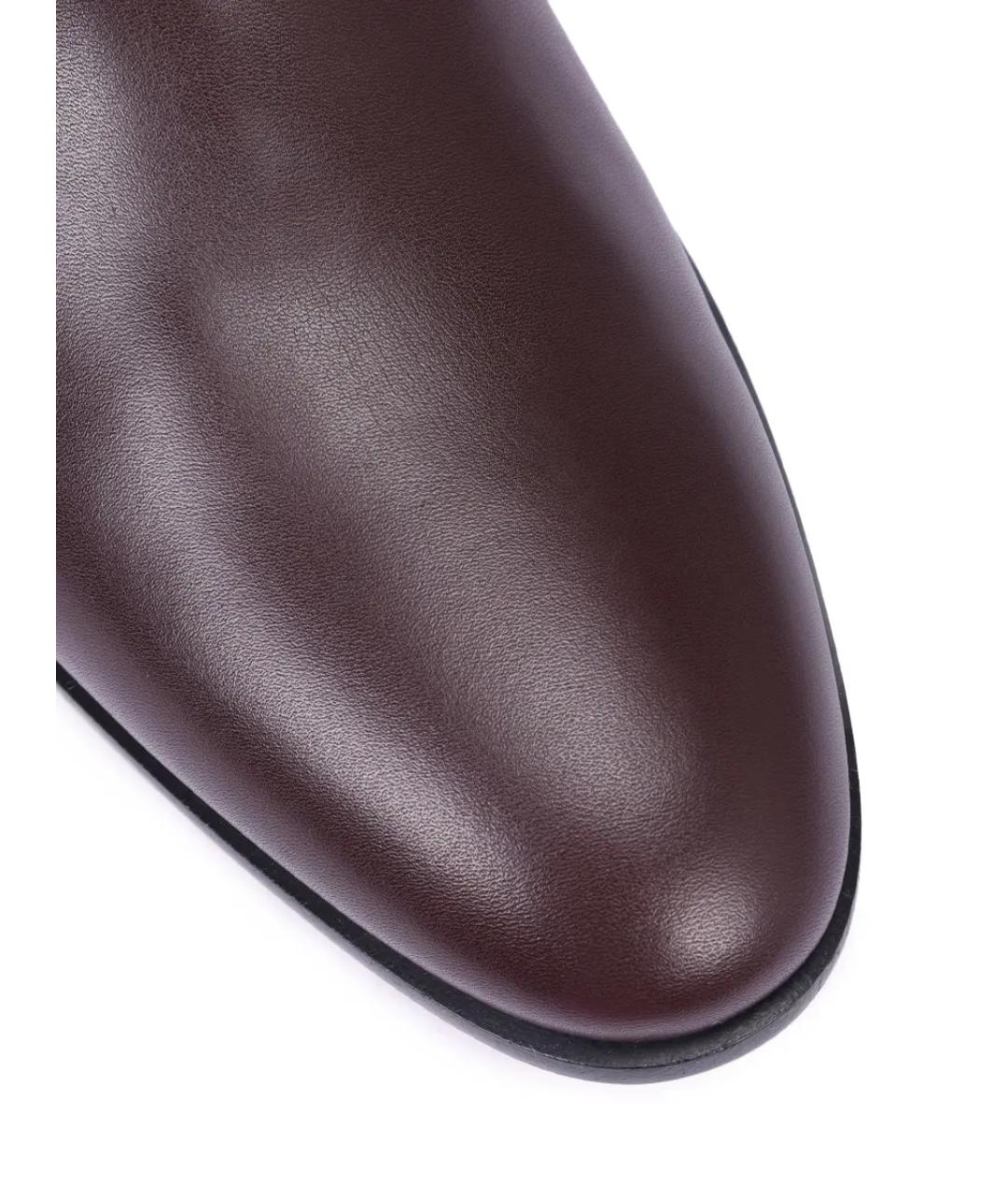 GIANVITO ROSSI Бордовые кожаные ботильоны, фото 5