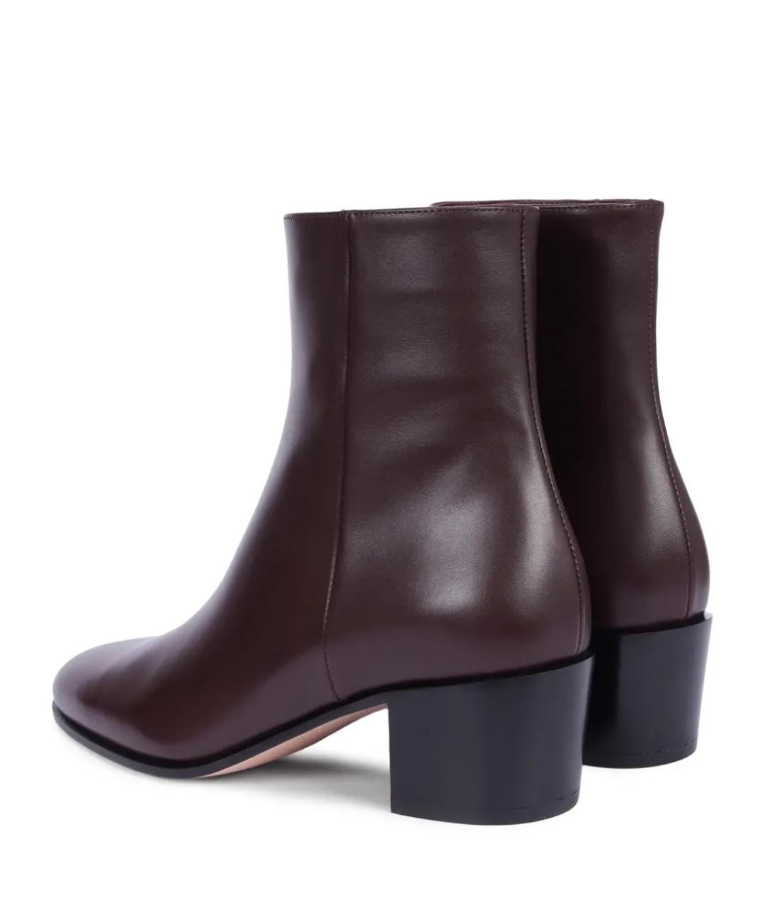 GIANVITO ROSSI Бордовые кожаные ботильоны, фото 4