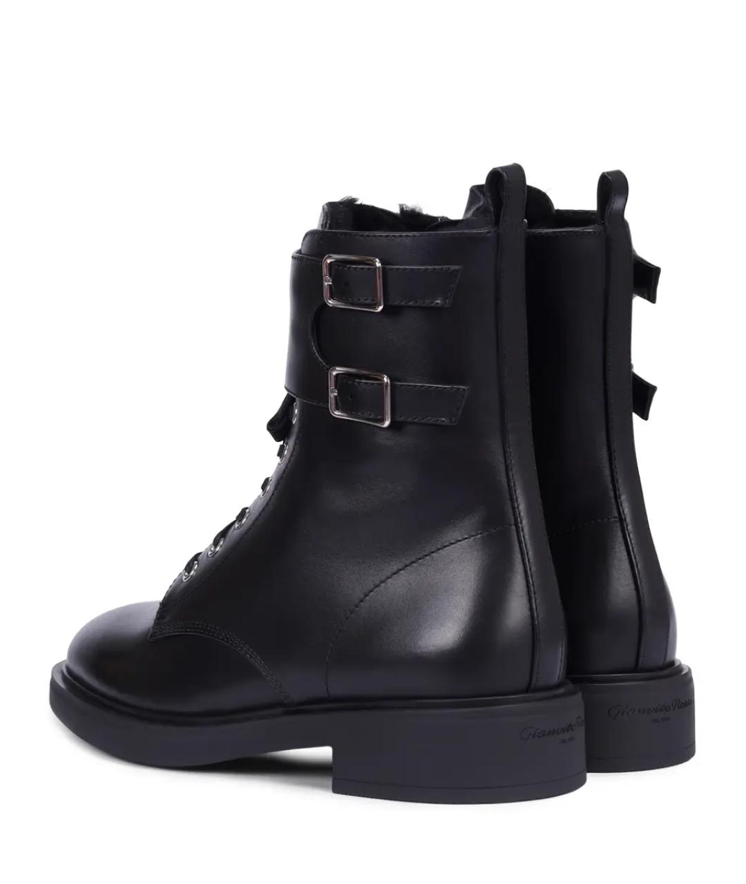 GIANVITO ROSSI Черные кожаные ботинки, фото 4