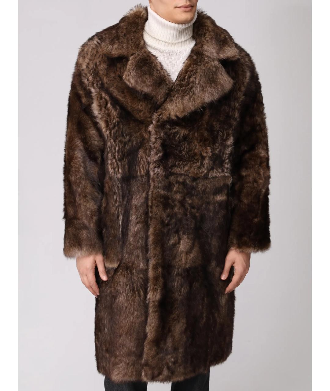 YVES SALOMON Коричневая дубленка/шуба, фото 4