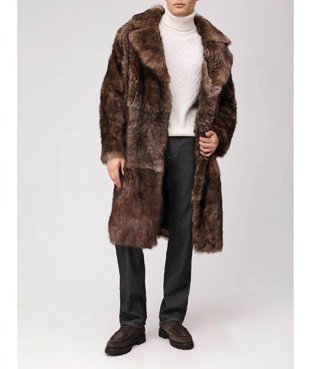 YVES SALOMON Коричневая дубленка/шуба, фото 2