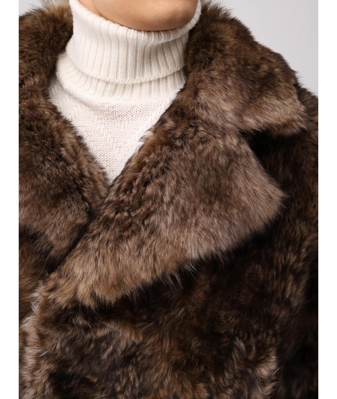 YVES SALOMON Коричневая дубленка/шуба, фото 5